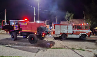 Incendio de vivienda por calle Berón de Astrada